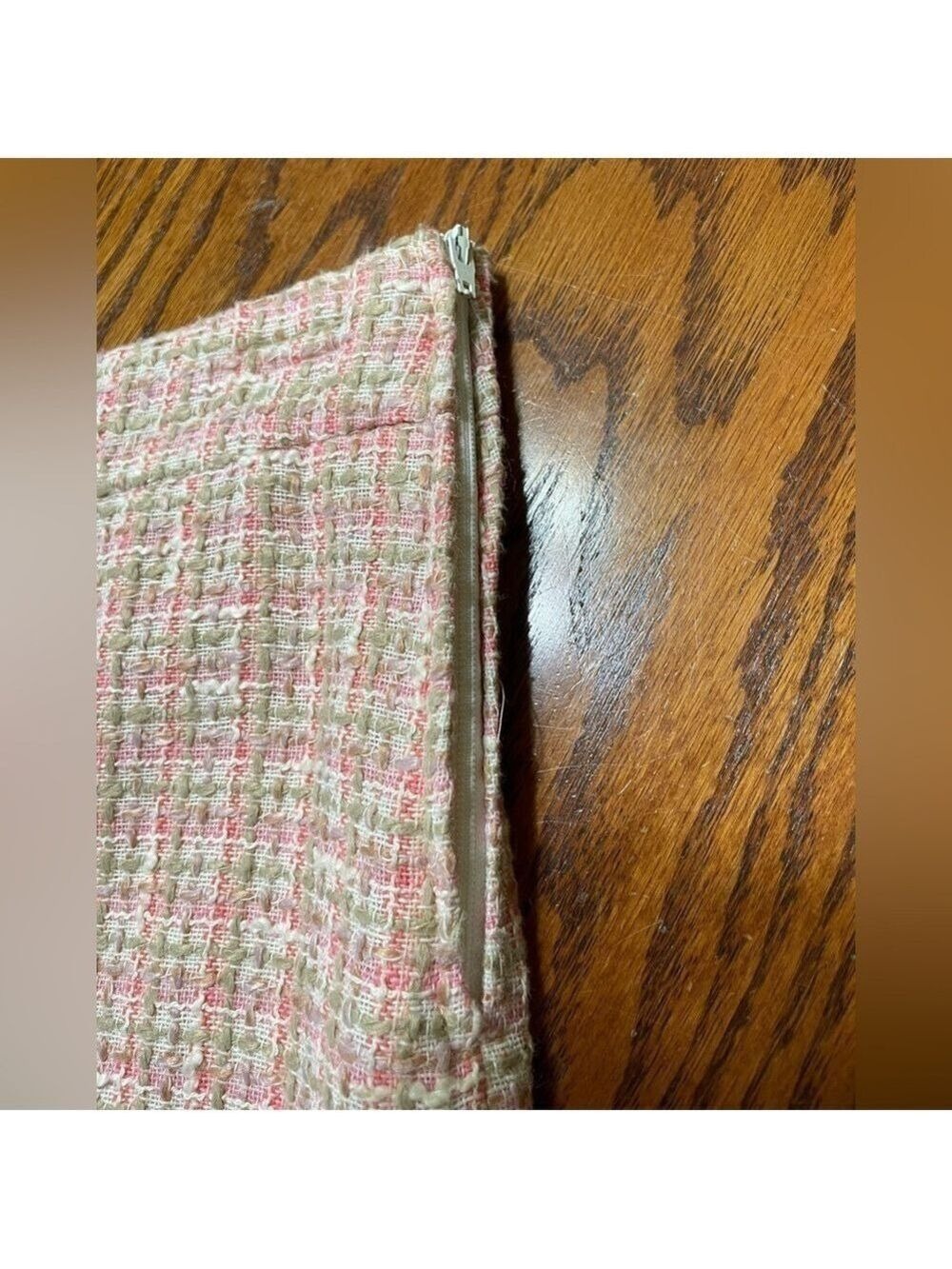 H&M Skirt Tweed Knit Pink White Green Size 8 Y2K - Picture 4 of 11